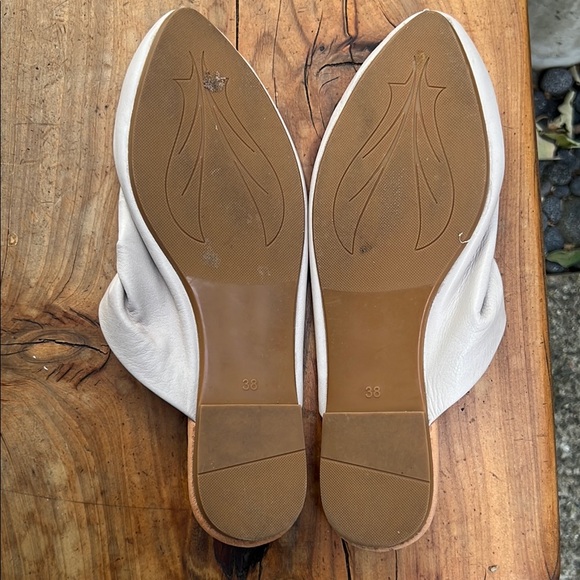 Sheridan Mia Cream Leather Mules with Ruched Detail - Picture 10 of 13